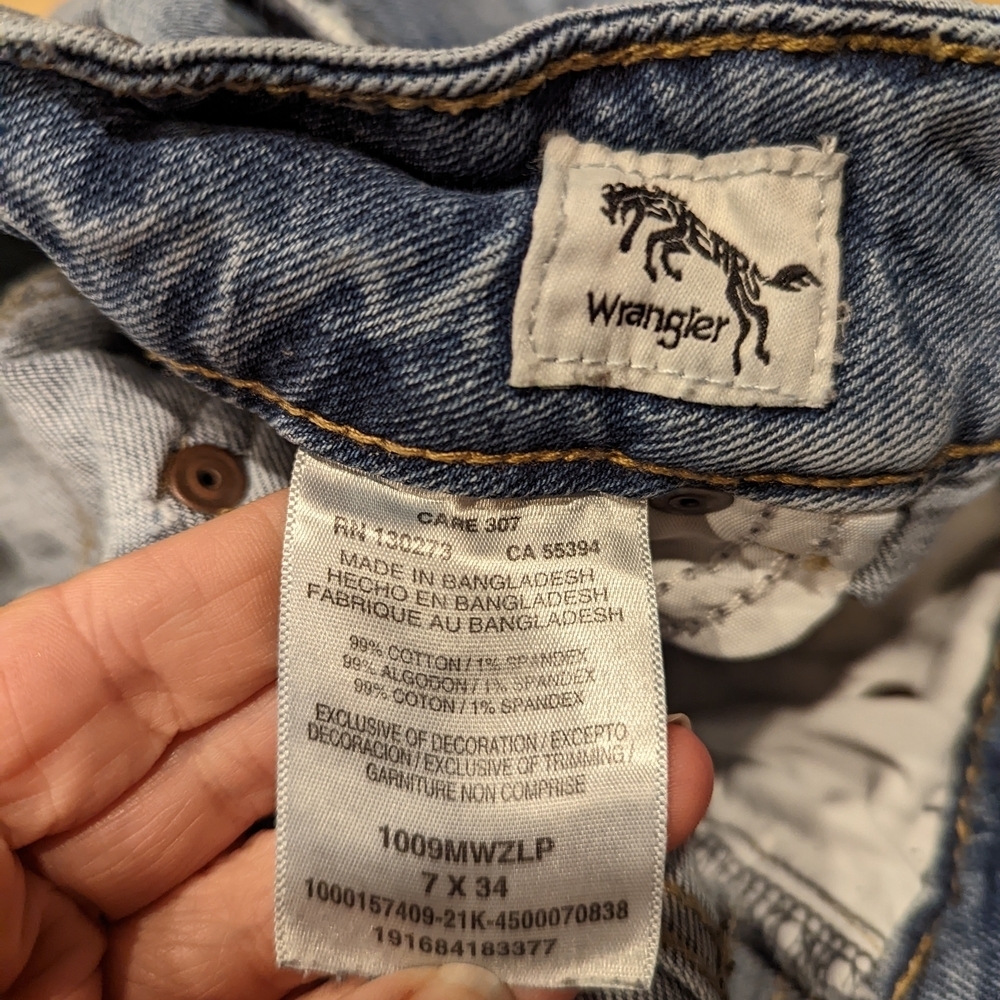 Wrangler Blue Denim Bootcut Jeans - Picture 3 of 7